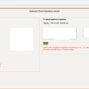 OCI photo should be [w x h] – 1:1 or OCI signature should be [w x h] – 3:1
